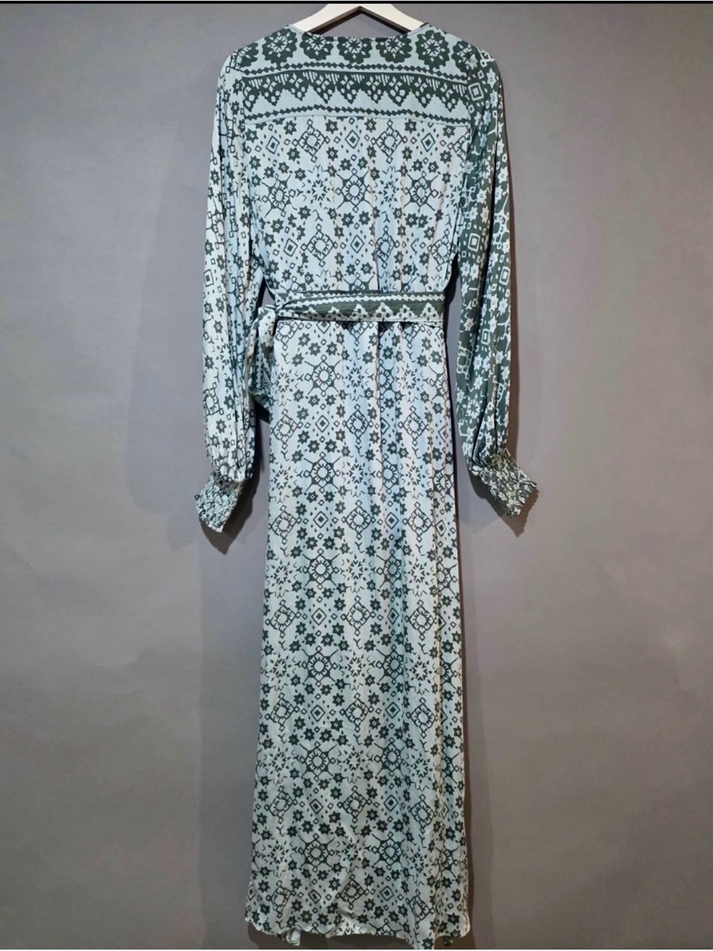 Anthropologie OMIKA Geometric Print Wrap Kaftan Maxi Dress Size M - Picture 8 of 11